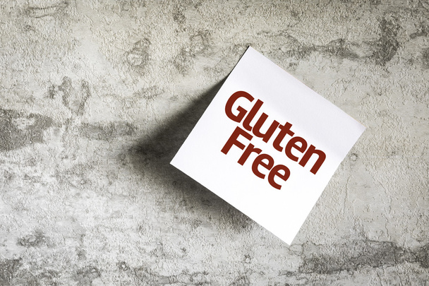 Gluten Free on Paper Note on texture background - Photo, Image