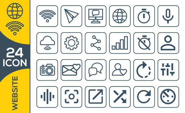 Web icons. Vector illustration. Contact us icons. Web icon set. - Vector, Image