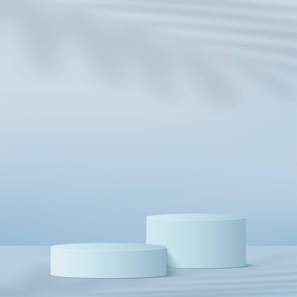 Abstract background with blue podium for presentation. Vector illustration - Vektör, Görsel
