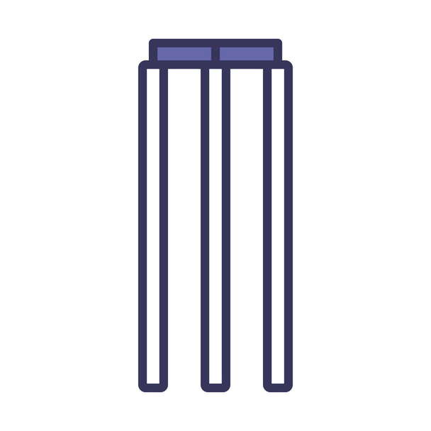 Icona Cricket Wicket. Profilo grassetto modificabile con il design di riempimento colore. Illustrazione vettoriale. - Vettoriali, immagini