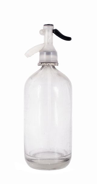Стара пляшка сифона ізольована на білому тлі
 - Фото, зображення