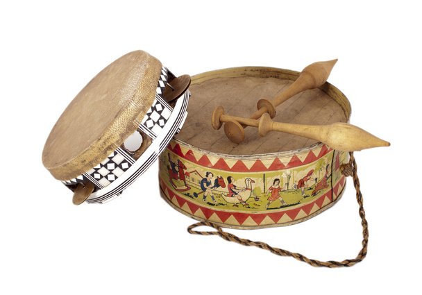 tamboerijn en trommel - Foto, afbeelding
