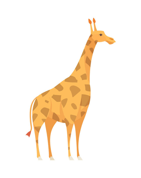 Ilustração plana da girafa - Vetor, Imagem