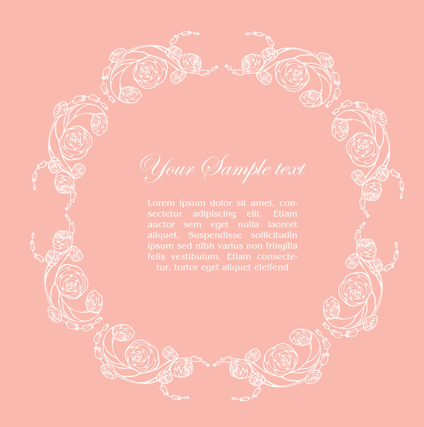 Ornamental frame with roses - Vector, Image