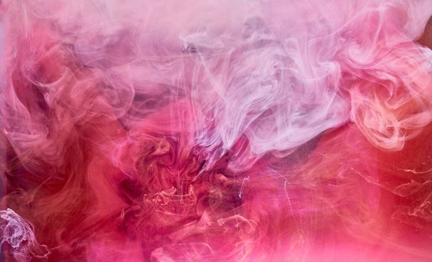 Pink smoke ink background, colorful fog, abstract swirling touch ocean sea, acrylic paint pigment underwater - Fotó, kép
