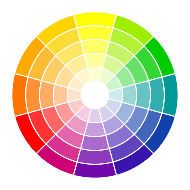 Цветной круг 12 цветов
 - Вектор,изображение