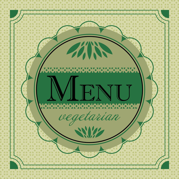 emblem menu vegetarian vegan healthy food design - Διάνυσμα, εικόνα