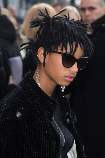 Willow Smith, Will Smith daughter attends  the Paris Fashion Week Chanel show Womenswear Fall/Winter 2016/2017 on March 8, 2016 in Paris, France - Fotoğraf, Görsel