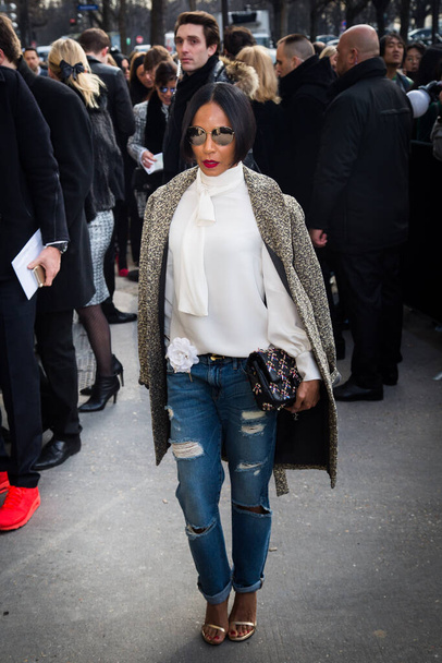 Jada Pinkett Smith attends the Chanel Show during Paris Fashion Week Womenswear Fall/Winter 2016/2017 on March 8, 2016 in Paris, France - Photo, image