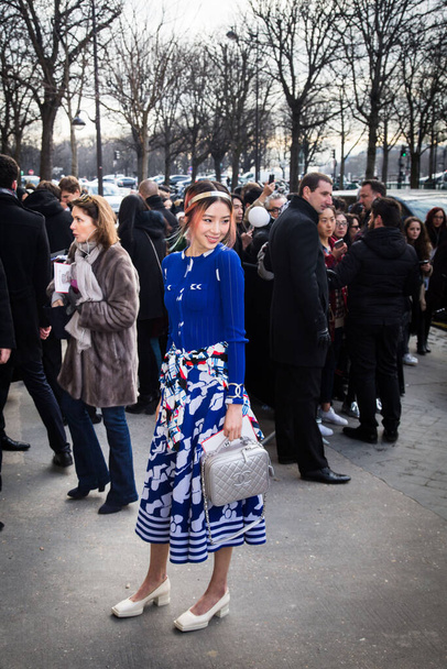 Irene Kim at the Chanel show as part of the Paris Fashion Week Womenswear Fall/Winter 2016/2017 on March 8, 2016 in Paris, France - Photo, image