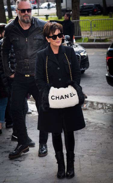 Kris Jenner, Kim, Kourtney, Chloe, Rob,                                                    Kardashian, Kylie, Kendall Jenner mother attends Chanel at the Paris Fashion Week Womenswear Fall/Winter 2016/2017 on March 8, 2016 in Paris, France - Zdjęcie, obraz