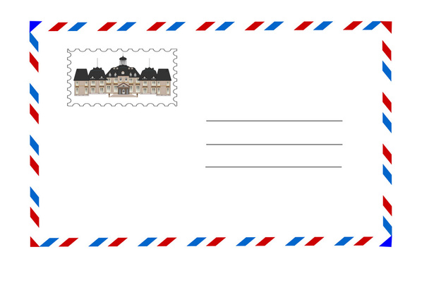 The old castle and the envelope vector - Vector, Image