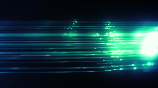 Resumen Slow Motion Swirling Strings Partículas Fondo Loop / 4k animación de un fondo de pantalla abstracto tecnología de fondo de remolino y espiral velocidad neón partículas brillantes cadenas con profundidad de campo bucle sin costuras - Imágenes, Vídeo