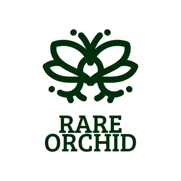 seltene Orchidee Grüne Natur Logo Konzept Design Illustration - Vektor, Bild