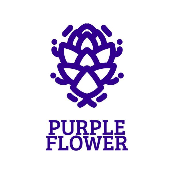 mor çiçek doğa logosu tasarım illüstrasyonuName - Vektör, Görsel