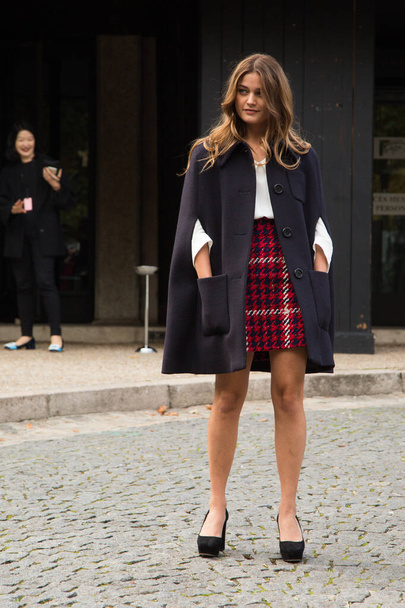 Louise Grinberg  arrives at the Miu Miu show as part of the Paris Fashion Week Womenswear Spring/Summer 2016 on October 7, 2015 in Paris, France. - Φωτογραφία, εικόνα