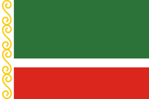 Bandeira plana grande oficial da República Chechena Horizontal - Foto, Imagem