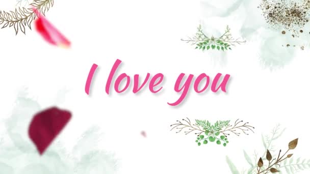 kartka z życzeniami na Walentynki z deklaracją miłości - Materiał filmowy, wideo