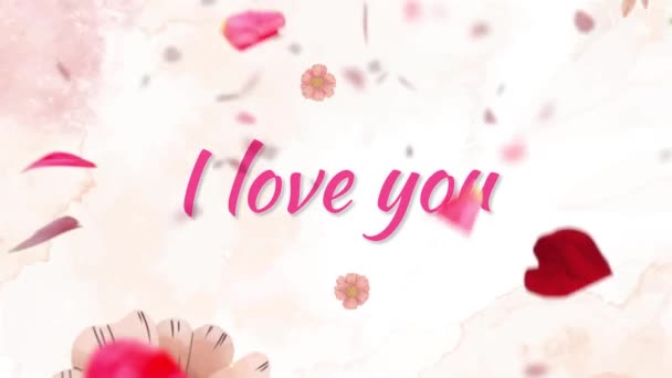 tarjeta de felicitación para el día de San Valentín con una declaración de amor - Imágenes, Vídeo