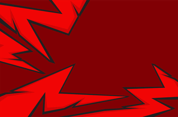 赤シャープでギザギザの線型パターンを持つ抽象的背景 - ベクター画像