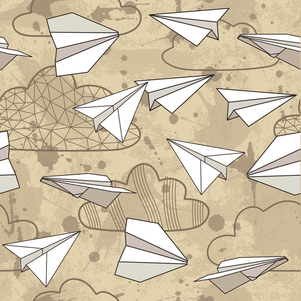 Paper planes seamless texture - Vector, Image
