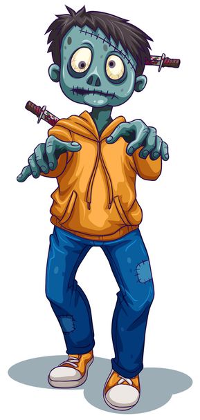 Uno zombie maschio spaventoso
 - Vettoriali, immagini