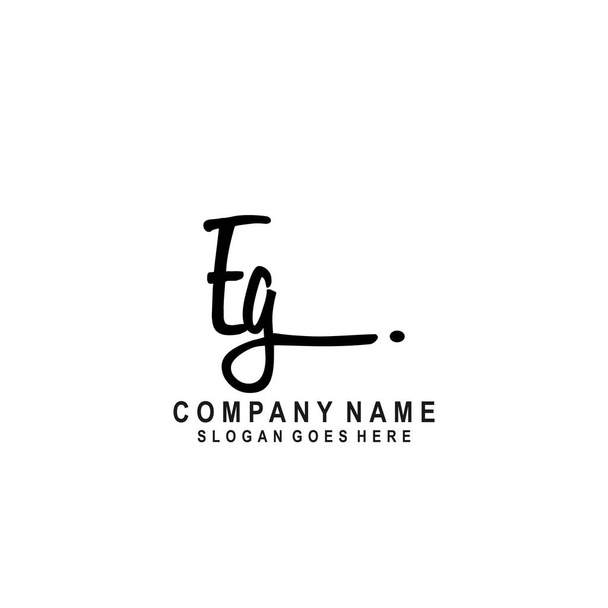 Αρχικό γράμμα EG Υπογραφή γραφικός χαρακτήρας Logo Διάνυσμα - Διάνυσμα, εικόνα