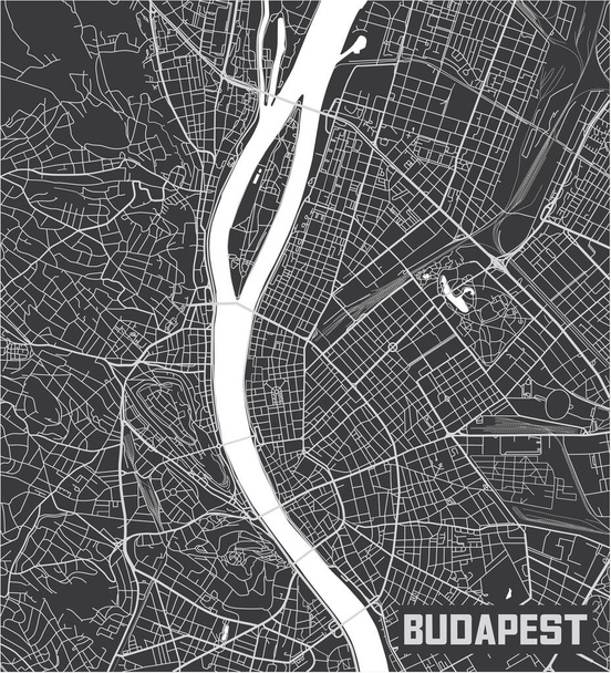 Minimalistisches Plakatdesign für den Stadtplan von Budapest. - Vektor, Bild