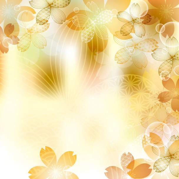 fond de silhouette de fleur de cerisier - Vecteur, image