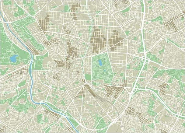 Векторная карта Мадрида с хорошо организованными разделенными слоями. - Вектор,изображение