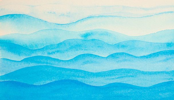 Watercolor background from transparent ox in blue color. - Fotó, kép