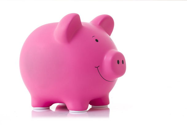 Pink Piggy Bank on a white Background - Photo, Image