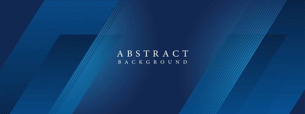 Banner azul oscuro abstracto con líneas de sombreado de diseño de degradado minimalista - Vector, Imagen