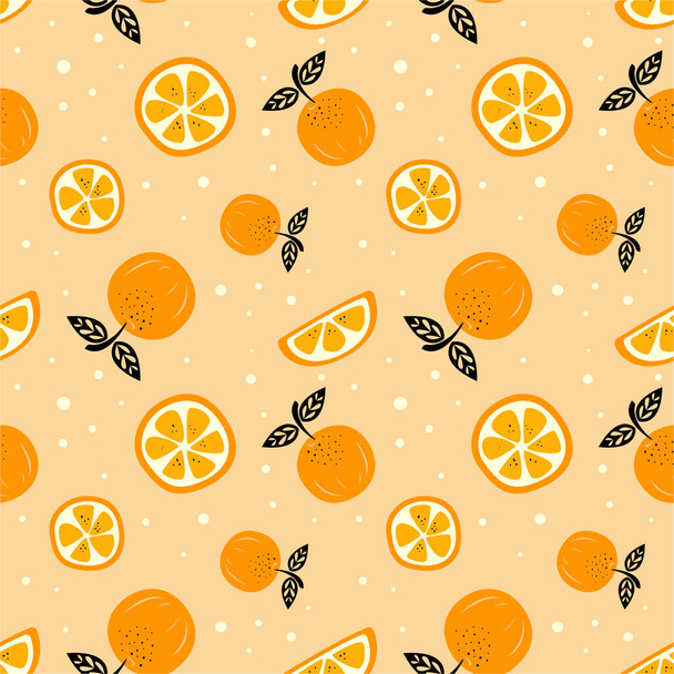 orange fruit seamless pattern background - Vektori, kuva
