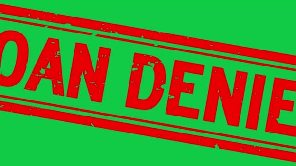 Grunge red Leihgabe verweigert Wort quadratische Gummidichtung Stempel zoon aus grünem Hintergrund - Filmmaterial, Video
