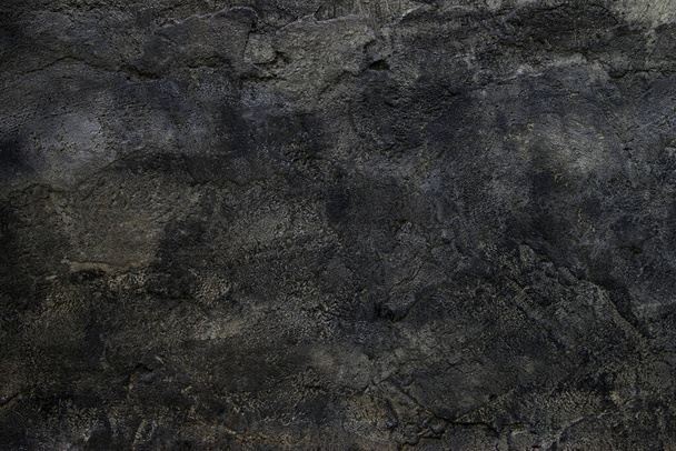 Black Textured Cement Plaster Wall as Background - Foto, afbeelding