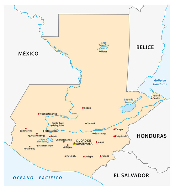 yksinkertainen ääriviivat kartta Keski-Amerikan valtion Guatemala - Vektori, kuva