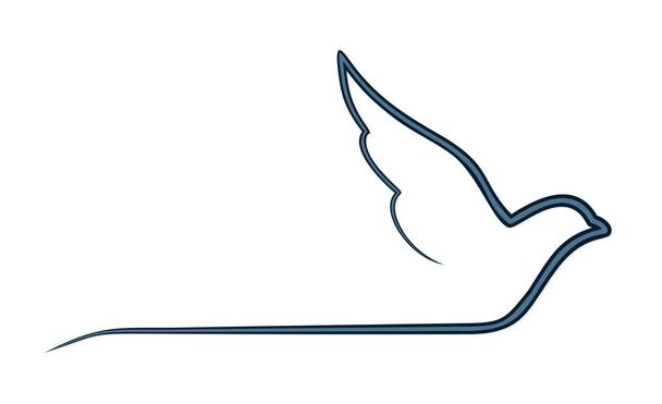 The Symbol of a blue flying pigeon.  - Vetor, Imagem