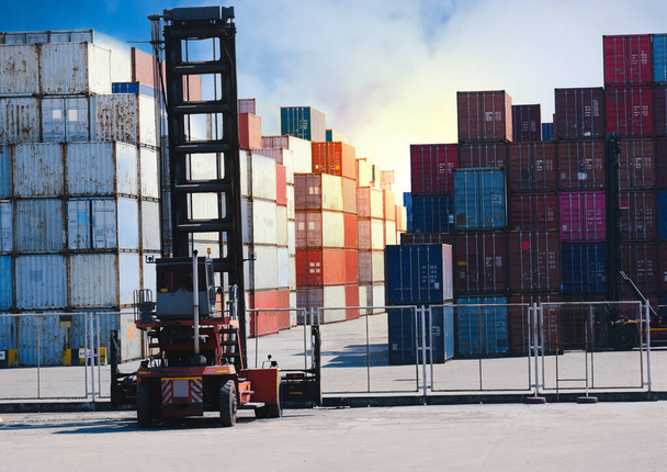 container forklift in the container yard - Photo, Image