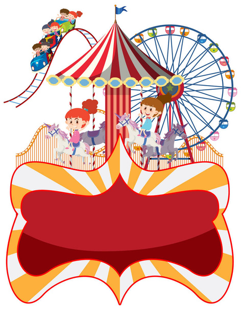 Порожній карнавальний цирковий прапор ілюстрація - Вектор, зображення