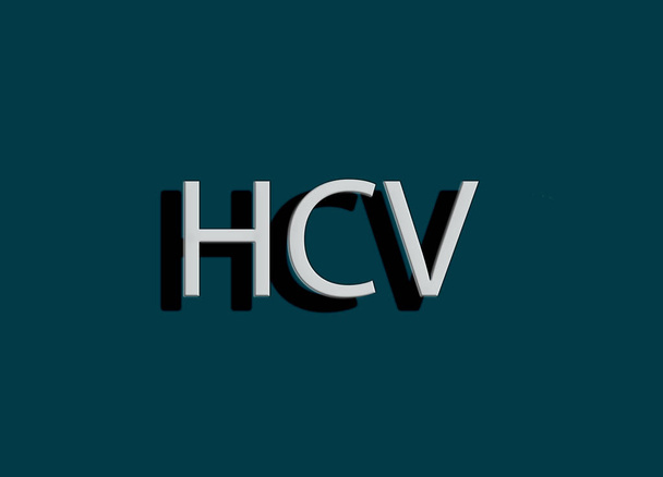 HCV - Virus hepatitidy C, akronym zdravotní koncepce na modrém pozadí - Fotografie, Obrázek