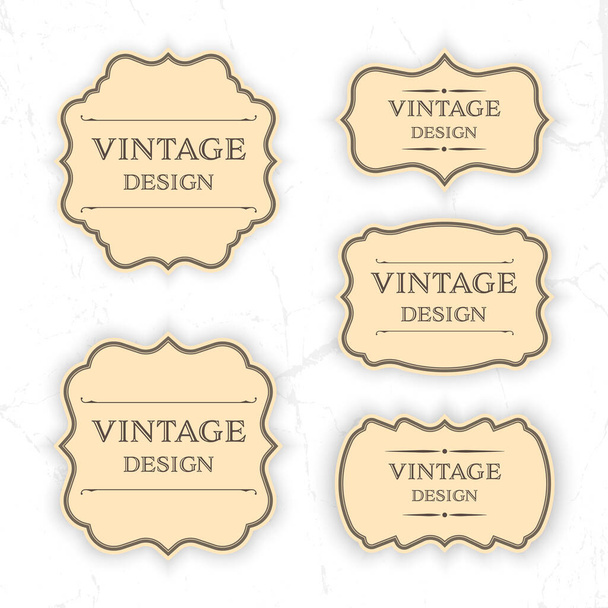 Ensemble vectoriel étiquette vintage et cadre pour la conception de bannière. - Vecteur, image