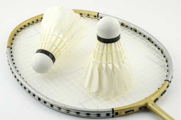 racket badminton with shuttle cock - Fotoğraf, Görsel