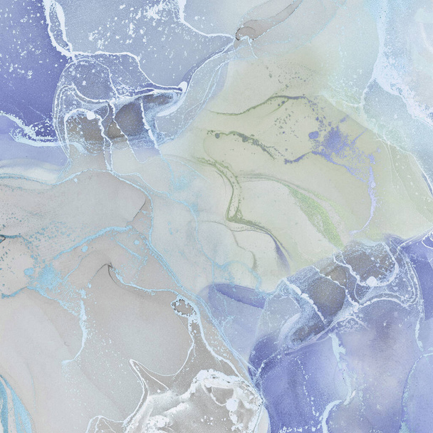 Marble texture blue background with inclusions abstract background with streaks - Photo, image
