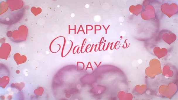 Šťastný Valentýn animovaný pozdrav s abstraktním pozadím. - Záběry, video