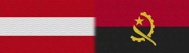 Angola and Austria Fabric Texture Flag  3D Illustration - Фото, изображение