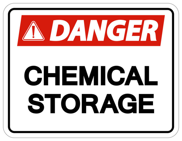 Pericolo chimico segno di stoccaggio su sfondo bianco - Vettoriali, immagini