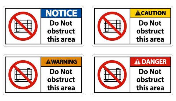 Advertencia No obstruya esta área Signos - Vector, Imagen