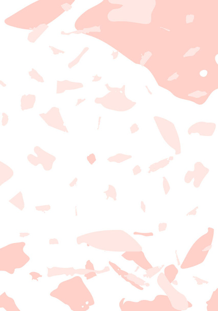 Terrazzo modern abstract template. Pink texture of classic italian flooring. Venetian terrazzo trendy vector backdrop Background made of stones, granite, quartz, marble, concrete.  - Vektor, Bild