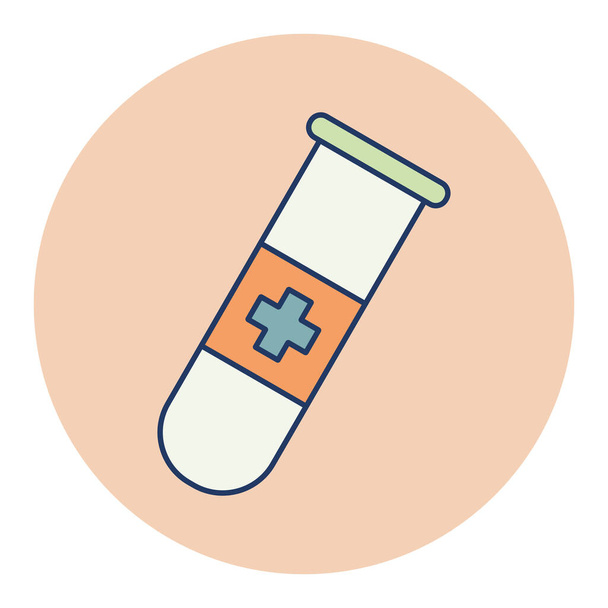 Baňka s plochou ikonou medicínského vektoru. Léky a zdravotní péče, znamení lékařské podpory. Grafický symbol pro design medicínských webových stránek a aplikací, logo, aplikace, uživatelské rozhraní - Vektor, obrázek